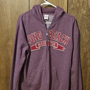 Purple Long Beach Washington Hoodie